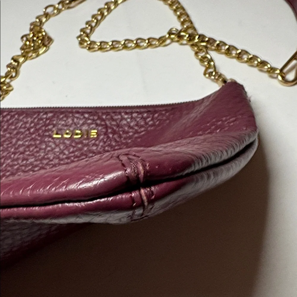 Lodis Burgundy Small Textured Leather Crossbody Bag